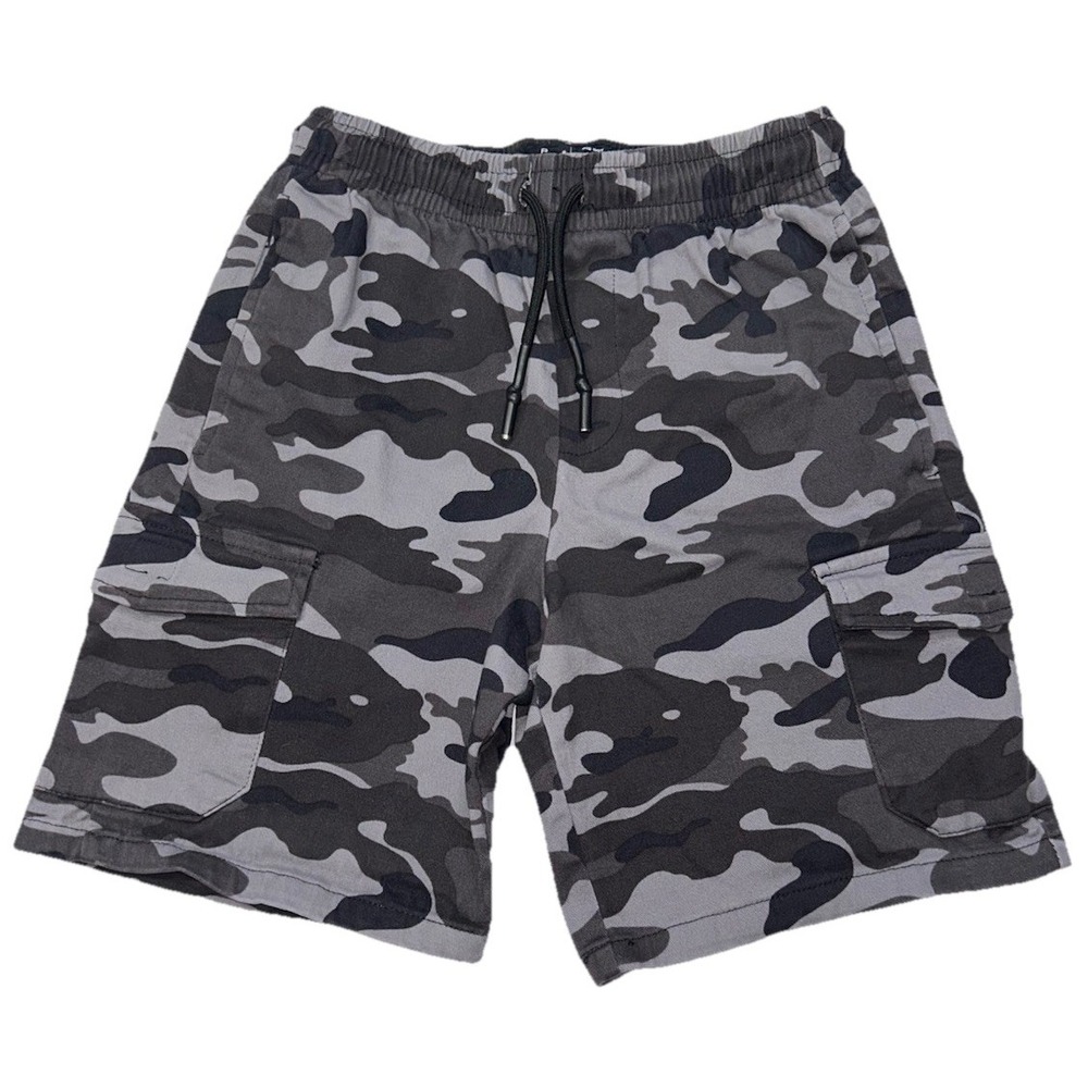 R Public Record Black Camo Shorts‎ Pockets Big Boy Youth Size 8 Cargo Shorts